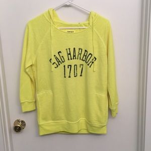 Neon yellow sag harbor 3/4 sleeve sweatshirt
